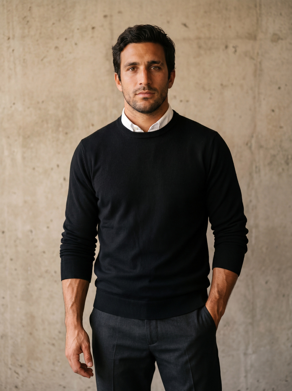 Sweater algodón tejido liso